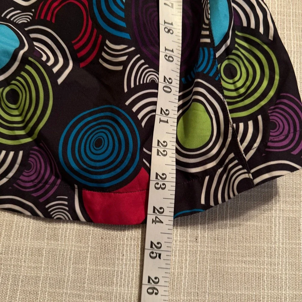 The North Face Girls M 10/12 Windbreaker Jacket Hooded Circle Print Multicolor